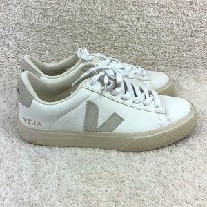 Veja White and Tan/Gray Sneakers